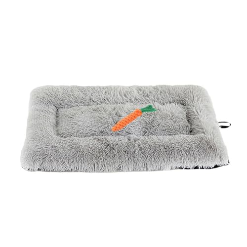 Chickwin Hundebett Grosse Hunde Katzen, Waschbar Hundekissen Flauschig, Matratze Beruhigende Flauschige Anti-Angst Hundebetten Deluxe Plüsch Hundematte (M/90 * 60CM,Hellgrau) von Chickwin