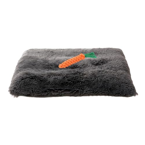 Chickwin Hundebett Grosse Hunde Katzen, Waschbar Hundekissen Flauschig, Matratze Beruhigende Flauschige Anti-Angst Hundebetten Deluxe Plüsch Hundematte (M:70 * 50 * 8cm,Dunkelgrau) von Chickwin