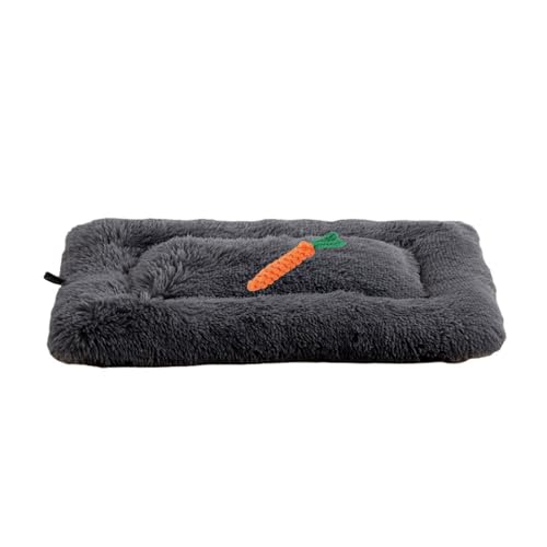 Chickwin Hundebett Grosse Hunde Katzen, Waschbar Hundekissen Flauschig, Matratze Beruhigende Flauschige Anti-Angst Hundebetten Deluxe Plüsch Hundematte (S/60 * 40CM,Dunkelgrau) von Chickwin