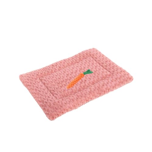 Chickwin Hundebett Grosse Hunde Katzen, Waschbar Hundekissen Flauschig, Matratze Beruhigende Flauschige Anti-Angst Hundebetten Deluxe Plüsch Hundematte -YP0034 (L/90 * 60CM,Rosa) von Chickwin