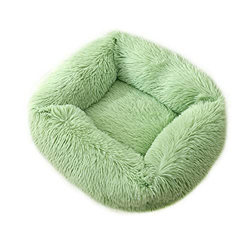 Chickwin Hundebett Hundekissen Flauschiges Plüsch Warmer Donut Katzenbettfür Katzen Und Kleine Mittelgroße Hunde Waschbar Haustierbett (L(80X65X18CM),Fruchtgrün) von Chickwin