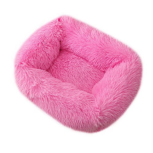 Chickwin Hundebett Hundekissen Flauschiges Plüsch Warmer Donut Katzenbettfür Katzen Und Kleine Mittelgroße Hunde Waschbar Haustierbett (S(55X45X20CM),Rosa) von Chickwin