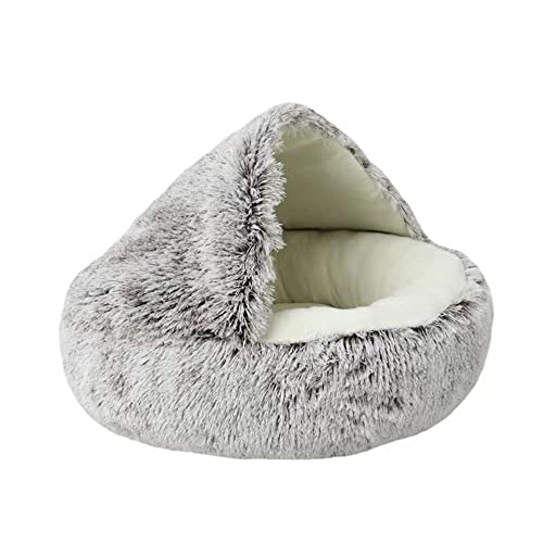 Chickwin Hundebett Hundekissen Flauschiges kurzer Plüsch Warmer Katzenbettfür Katzen Und Hunde Waschbar Haustierbett (50cm,Braun) von Chickwin