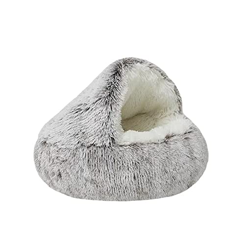 Chickwin Katzenbett Hundebett Hundekissen Flauschiges Plüsch Katzenkissen Hundekissen Plüsch Haustierbett Hundekorb Katzenkorb für Katzen und Kleine Mittelgroßen Hunde (40cm,Braun) von Chickwin