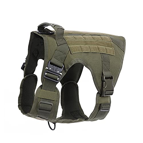 Chickw1 Hundegeschirr für Große Hunde, Brustgeschirr Anti Zug Sicherheitsgeschirr No-Pull Dog Harness Geschirr Verstellbar Hundeweste Atmungsaktiv (L,Armeegrün) von Chickwing