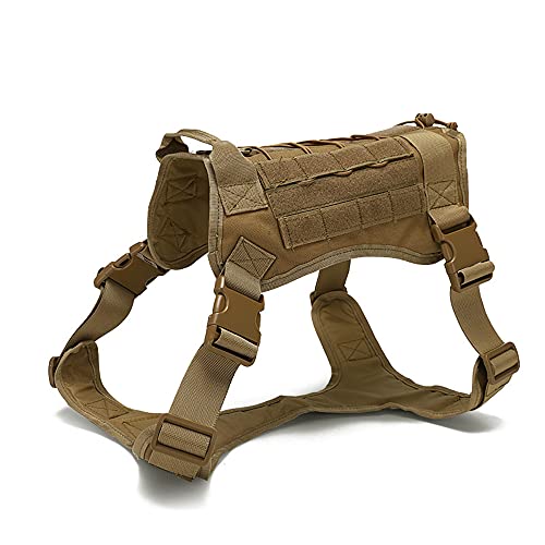 Chickw1 Hundegeschirr für Große Hunde, Brustgeschirr Anti Zug Sicherheitsgeschirr No-Pull Dog Harness Geschirr Verstellbar Hundeweste Atmungsaktiv (L,Khaki) von Chickwing