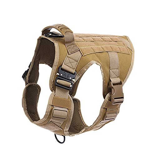 Chickw1 Hundegeschirr für Große Hunde, Brustgeschirr Anti Zug Sicherheitsgeschirr No-Pull Dog Harness Geschirr Verstellbar Hundeweste Atmungsaktiv (L,Schlammfarbe) von Chickwing