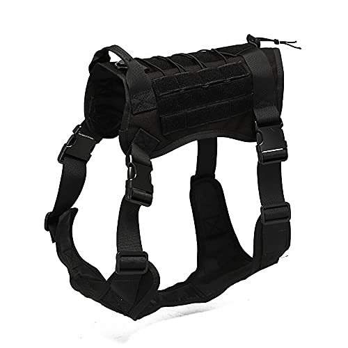 Chickw1 Hundegeschirr für Große Hunde, Brustgeschirr Anti Zug Sicherheitsgeschirr No-Pull Dog Harness Geschirr Verstellbar Hundeweste Atmungsaktiv (L,Schwarz) von Chickwing