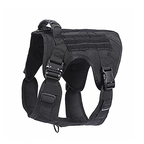 Chickw1 Hundegeschirr für Große Hunde, Brustgeschirr Anti Zug Sicherheitsgeschirr No-Pull Dog Harness Geschirr Verstellbar Hundeweste Atmungsaktiv (L,schwarz) von Chickwing