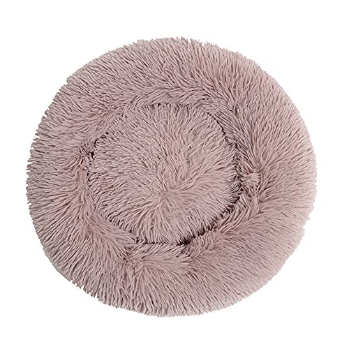 Chickw1 Rund Hundebett für Hunde und Katzen, Warm Weich Katzenbett Donut Plüsches Bett, Waschbar rutschfest Base Haustierbett für Kleine, Mittelgroße und Große Hunde (40CM,Beigebraun) von Chickwing