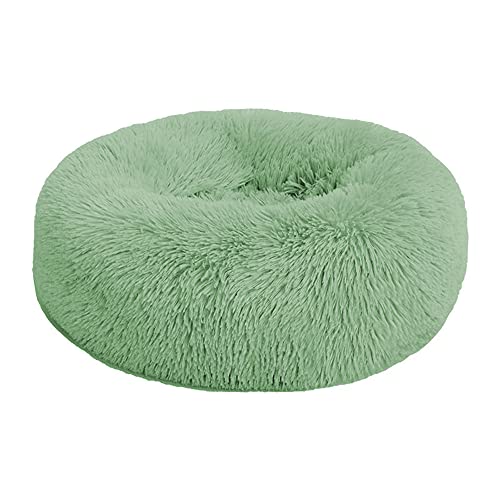 Chickw1 Rund Hundebett für Hunde und Katzen, Warm Weich Katzenbett Donut Plüsches Bett, Waschbar rutschfest Base Haustierbett für Kleine, Mittelgroße und Große Hunde (40CM,Grün) von Chickwing