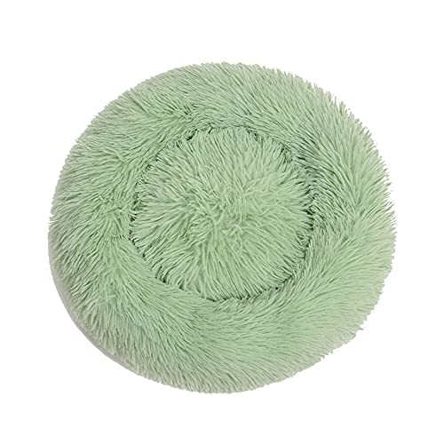 Chickw1 Rund Hundebett für Hunde und Katzen, Warm Weich Katzenbett Donut Plüsches Bett, Waschbar rutschfest Base Haustierbett für Kleine, Mittelgroße und Große Hunde (40CM,Grün) von Chickwing