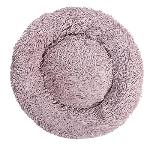 Chickw1 Rund Hundebett für Hunde und Katzen, Warm Weich Katzenbett Donut Plüsches Bett, Waschbar rutschfest Base Haustierbett für Kleine, Mittelgroße und Große Hunde (Beigebraun,110CM) von Chickwing