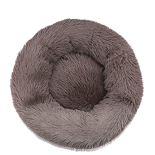 Chickw1 Rund Hundebett für Hunde und Katzen, Warm Weich Katzenbett Donut Plüsches Bett, Waschbar rutschfest Base Haustierbett für Kleine, Mittelgroße und Große Hunde (Braun,70CM) von Chickwing