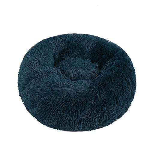 Chickw1 Rund Hundebett für Hunde und Katzen, Warm Weich Katzenbett Donut Plüsches Bett, Waschbar rutschfest Base Haustierbett für Kleine, Mittelgroße und Große Hunde (Cyan,100CM) von Chickwing