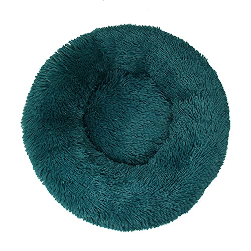 Chickw1 Rund Hundebett für Hunde und Katzen, Warm Weich Katzenbett Donut Plüsches Bett, Waschbar rutschfest Base Haustierbett für Kleine, Mittelgroße und Große Hunde (Cyan,100CM) von Chickwing