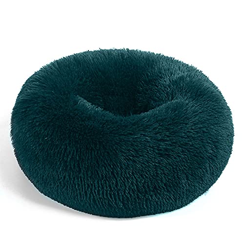 Chickw1 Rund Hundebett für Hunde und Katzen, Warm Weich Katzenbett Donut Plüsches Bett, Waschbar rutschfest Base Haustierbett für Kleine, Mittelgroße und Große Hunde (Cyan,110CM) von Chickwing