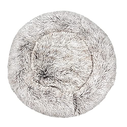 Chickw1 Rund Hundebett für Hunde und Katzen, Warm Weich Katzenbett Donut Plüsches Bett, Waschbar rutschfest Base Haustierbett für Kleine, Mittelgroße und Große Hunde (Farbverlauf Braun,100CM) von Chickwing