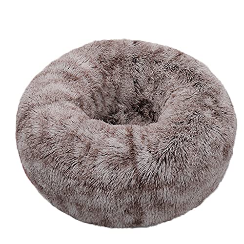 Chickw1 Rund Hundebett für Hunde und Katzen, Warm Weich Katzenbett Donut Plüsches Bett, Waschbar rutschfest Base Haustierbett für Kleine, Mittelgroße und Große Hunde (Farbverlauf Braun,100CM) von Chickwing