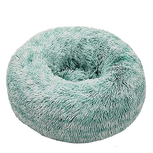 Chickw1 Rund Hundebett für Hunde und Katzen, Warm Weich Katzenbett Donut Plüsches Bett, Waschbar rutschfest Base Haustierbett für Kleine, Mittelgroße und Große Hunde (Farbverlauf Grün,100CM) von Chickwing