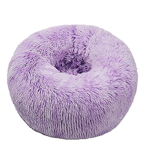 Chickw1 Rund Hundebett für Hunde und Katzen, Warm Weich Katzenbett Donut Plüsches Bett, Waschbar rutschfest Base Haustierbett für Kleine, Mittelgroße und Große Hunde (Farbverlauf lila,110CM) von Chickwing