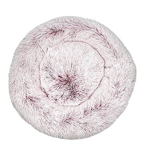 Chickw1 Rund Hundebett für Hunde und Katzen, Warm Weich Katzenbett Donut Plüsches Bett, Waschbar rutschfest Base Haustierbett für Kleine, Mittelgroße und Große Hunde (Farbverlauf rosa rosa,40CM) von Chickwing