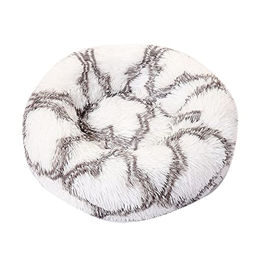 Chickw1 Rund Hundebett für Hunde und Katzen, Warm Weich Katzenbett Donut Plüsches Bett, Waschbar rutschfest Base Haustierbett für Kleine, Mittelgroße und Große Hunde (Geometrisch grau,100CM) von Chickwing