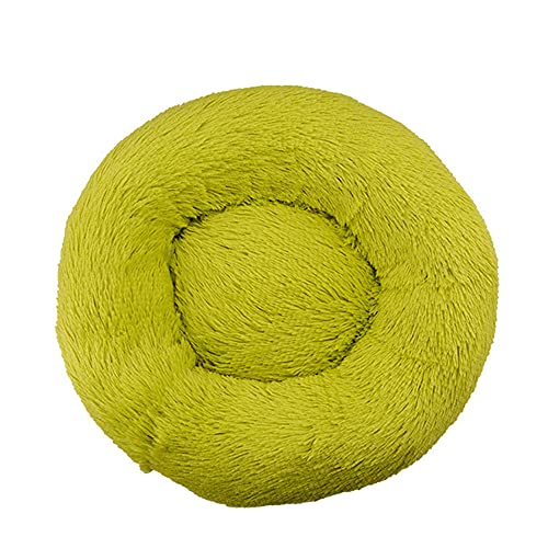 Chickw1 Rund Hundebett für Hunde und Katzen, Warm Weich Katzenbett Donut Plüsches Bett, Waschbar rutschfest Base Haustierbett für Kleine, Mittelgroße und Große Hunde (Gras-Grün,40CM) von Chickwing