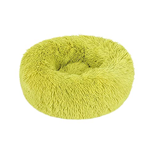 Chickw1 Rund Hundebett für Hunde und Katzen, Warm Weich Katzenbett Donut Plüsches Bett, Waschbar rutschfest Base Haustierbett für Kleine, Mittelgroße und Große Hunde (Gras-Grün,70CM) von Chickwing