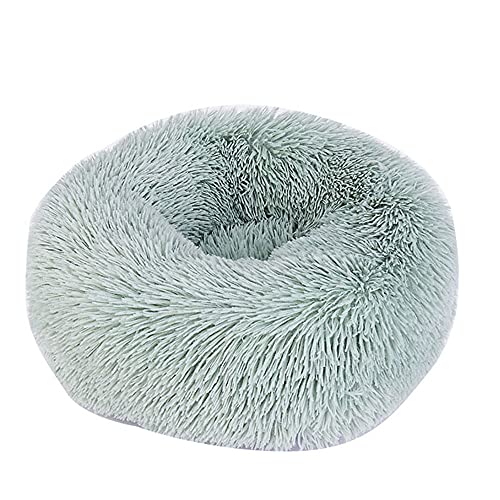 Chickw1 Rund Hundebett für Hunde und Katzen, Warm Weich Katzenbett Donut Plüsches Bett, Waschbar rutschfest Base Haustierbett für Kleine, Mittelgroße und Große Hunde (Grün,110CM) von Chickwing