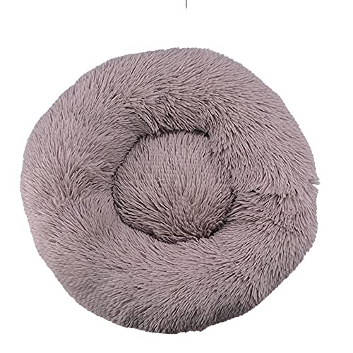 Chickw1 Rund Hundebett für Hunde und Katzen, Warm Weich Katzenbett Donut Plüsches Bett, Waschbar rutschfest Base Haustierbett für Kleine, Mittelgroße und Große Hunde (Hellbraun,100CM) von Chickwing