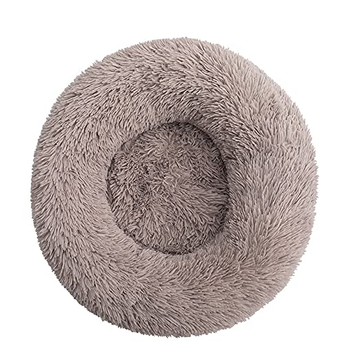 Chickw1 Rund Hundebett für Hunde und Katzen, Warm Weich Katzenbett Donut Plüsches Bett, Waschbar rutschfest Base Haustierbett für Kleine, Mittelgroße und Große Hunde (Khaki,110CM) von Chickwing