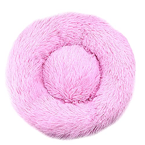 Chickw1 Rund Hundebett für Hunde und Katzen, Warm Weich Katzenbett Donut Plüsches Bett, Waschbar rutschfest Base Haustierbett für Kleine, Mittelgroße und Große Hunde (Rosa,40CM) von Chickwing