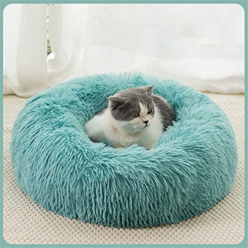 Chickw1 Rund Hundebett für Hunde und Katzen, Warm Weich Katzenbett Donut Plüsches Bett, Waschbar rutschfest Base Haustierbett für Kleine, Mittelgroße und Große Hunde (Smaragd,100CM) von Chickwing