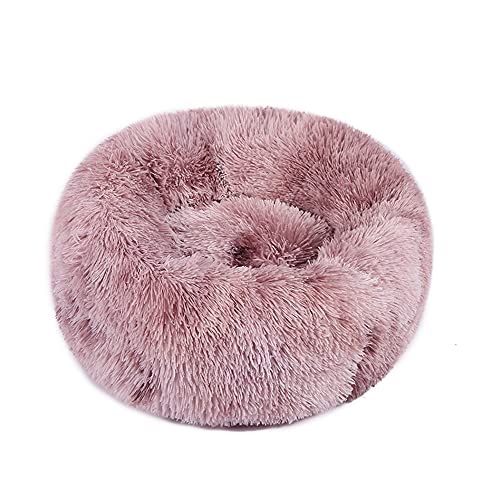 Chickw1 Rund Hundebett für Hunde und Katzen, Warm Weich Katzenbett Donut Plüsches Bett, Waschbar rutschfest Base Haustierbett für Kleine, Mittelgroße und Große Hunde (Tie-Dye Pink,100CM) von Chickwing