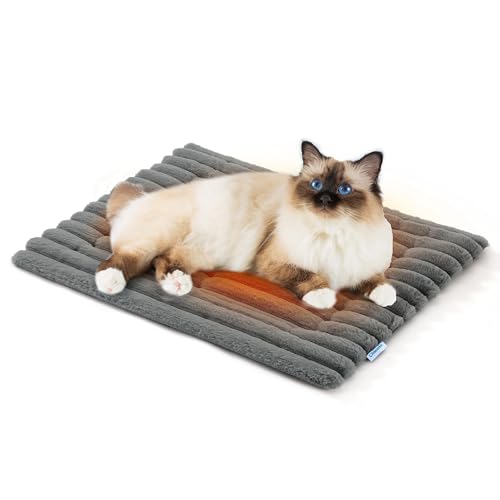 Chicute Luxuriöses, weiches, selbstwärmendes Katzenbett, 61 x 45,7 cm, thermisch, warm, für kleine Hundekäfige, für drinnen und draußen, waschbare Haustiermatte mit rutschfester Unterseite, von Chicute