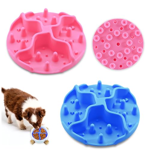 2 Pack Slow Feeder Pet Bowls Insert, Soft Silicone Slow Feeder Dog Bowls, Puppy Slow Feeder, Slow Feeder for Small Dogs, Suitable for Small Dogs and Cats von Chihutown