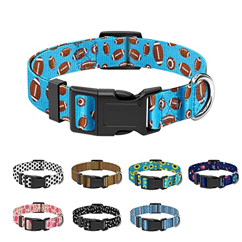 Chinbersky Hundehalsband, einstellbare weiche Nylon Klassische Haustier Halsband mit Rugby Print Muster personalisiertes Design für Welpen kleine Hunde, XS von Chinbersky