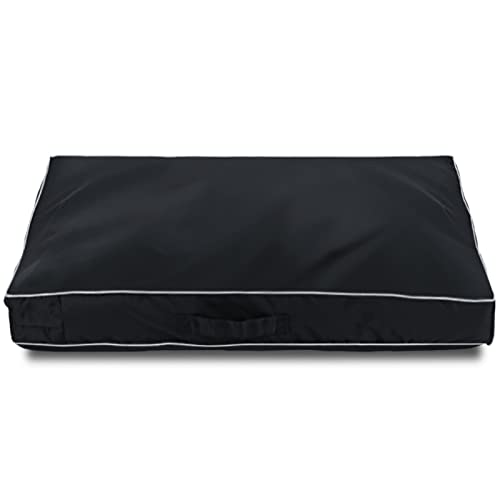 Chinchilla Hundebett-Bezug Größe L 119xB 73xH 10 cm, schwarz, wasserdicht, rutschfest mit Reißverschluss, abnehmbarer und waschbarer Haustier-Matratzenbezug, nur Bezug. von Chinchilla