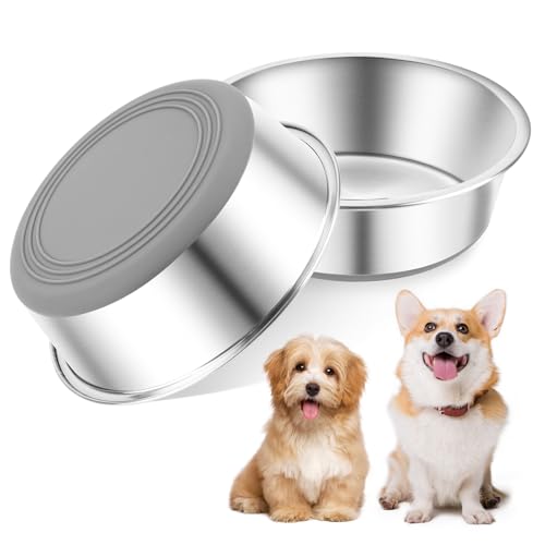 2er Hundenapf Edelstahl - 900ml Napfset - Rutschfester Hunde Fressnapf - Futternapf und Trinknapf für Grosse, mittelgroße und kleine Hunde,Dog Bowl von Chingcoo