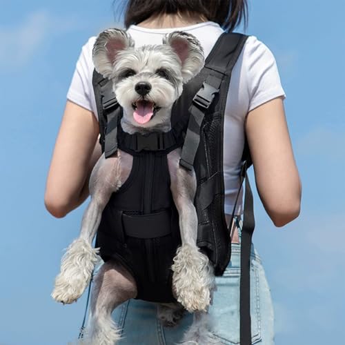 HundetRagetasche, Atmungsaktives Schulterdesign, Hunde Reise Rucksack, komfortabel und sicher (Schwarz, XL) von Chingcoo