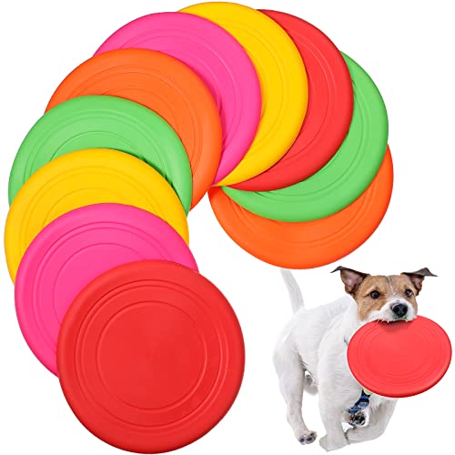 15 Stück Hunde-Fliegenscheiben, Silikon, Welpen-Flyer-Spielzeug, weich, schwimmend, unzerstörbar, reagiert schneller, Training, interaktives Spielzeug für kleine, mittelgroße Hunde, Welpen, Outdoor-Sportspielzeug, 5 Farben von Chivao