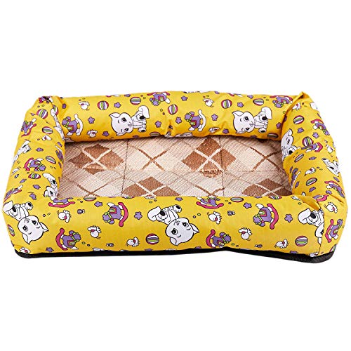 Chnegral Summer Ice Silk Cool Breathable Oxford Cloth Mat Kennel Waterproof Cool Dog Bed Summer Pet Sleeping Mat Sofa Yellow S von Chnegral