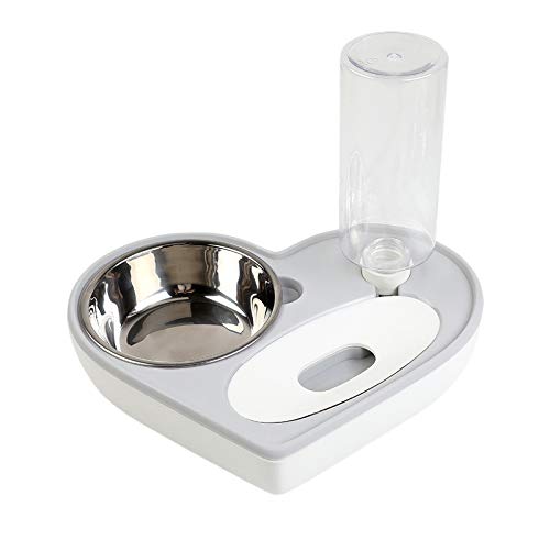 Chnegral and Dog Feeder Automatic Water Bowl and Food Bowl Set Is Suitable for Small and Medium and Cats Gray von Chnegral