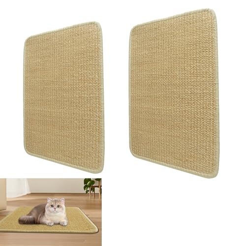 Kratzmatte für Katzen, Sisal-Kratzmatte, Wandkratzmatte, Wandkratzmatte für Indoor-Katzen, 2 Stück, natürliche Farbe, 2 Stück von Chngna