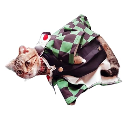 ChoChoCho Anime Kostüm für Hunde Katzen Small Medium Large Japanischer Stil Pet Costumes Ideal für Halloween Cosplay (L/XL, Tanjiro) von ChoChoCho