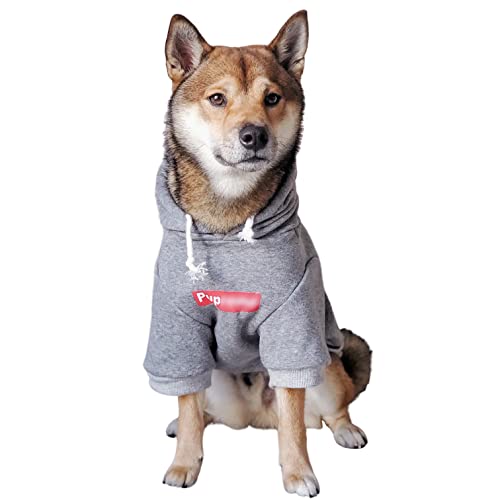 ChoChoCho Hunde-Kapuzenpullover, modische Hundekleidung, Haustierkleidung, Baumwolle, Katzen-Hoodie, stilvolles Streetwear-Sweatshirt, graues Trainingsanzug-Outfit für Hunde, Katzen, Welpen, Größe S, von ChoChoCho