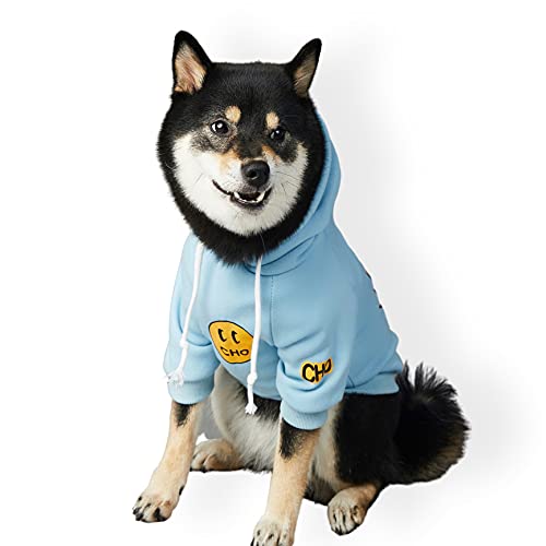 ChoChoCho Smiley Face Dog Hoodie, Smiley Face Dog Sweater, Stylish Dog Clothes, Cotton Sweatshirt for Dogs and Puppies, Fashion Outfit for Dogs Cats Puppy Small Medium Large von ChoChoCho