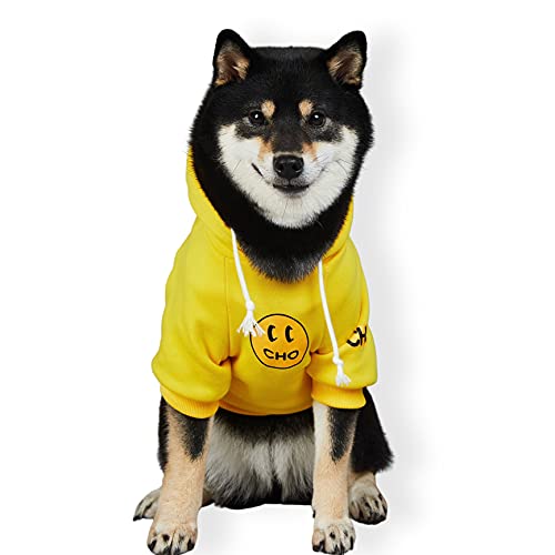 ChoChoCho Smiley Gesicht Hund Hoodie Smiley Gesicht Hund Pullover Stilvolle Hundekleidung Baumwolle Sweatshirt für Hunde Welpen Mode Outfit für Hunde Katzen Welpen Klein Mittel Groß von ChoChoCho