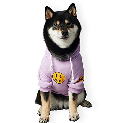 ChoChoCho Smiley-Hunde-Kapuzenpullover, Hundeanzug, stilvoll, für Hunde, Katzen, Welpen, Größe S, M, Größe L (5XL, Violett) von ChoChoCho